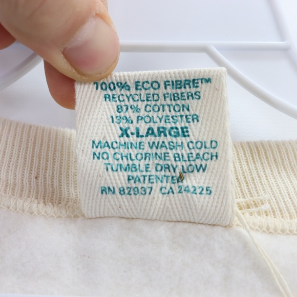 90s New Eco Fibre Mens XL Crewneck Sweater Cream - Picture 5 of 8